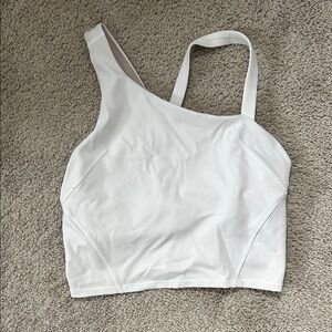 Lululemon everlux White Asymmetrical Crop Tank